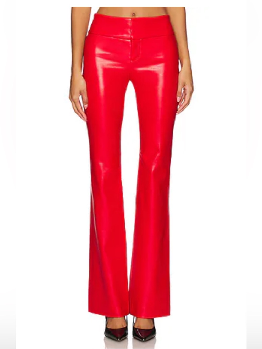 Alice + Olivia Olivia Faux Leather Side Slits Pant Size 2